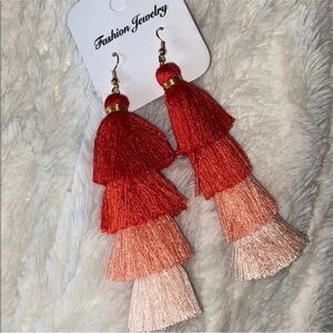 Boho tiered tassel fringe earrings